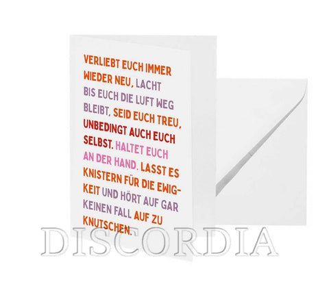 Grußkarte *Verliebt euch immer wieder neu*