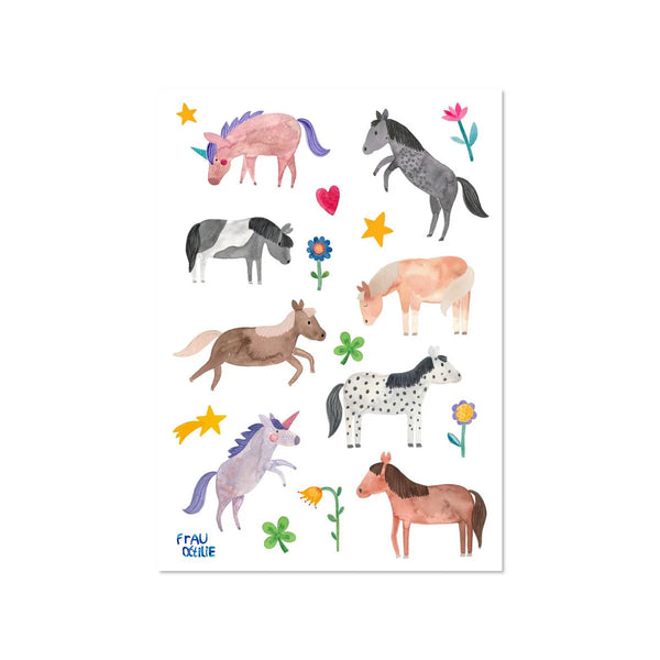 Spülmaschinenfeste Sticker *Pferde* | Frau Ottilie