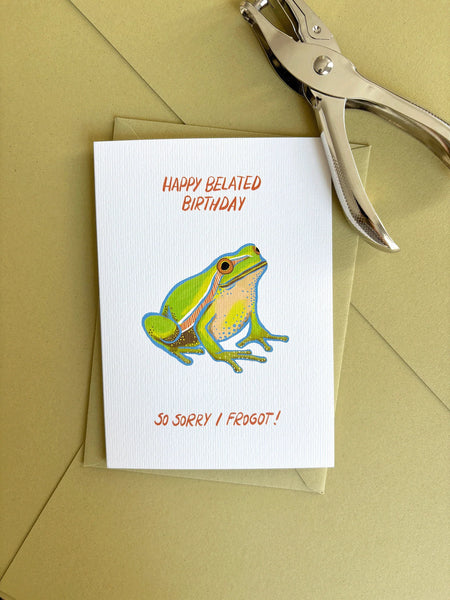 Grußkarte *Happy belated Birthday - I Frogot*