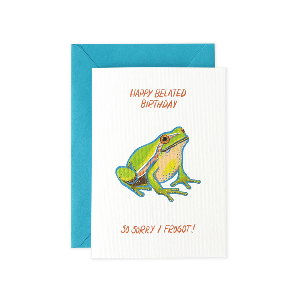 Grußkarte *Happy belated Birthday - I Frogot*