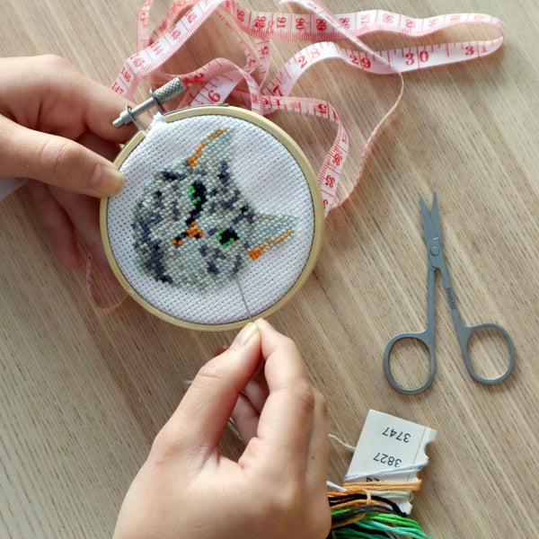 Mini CrossStitch Embroidery Cat | Stickset Katze