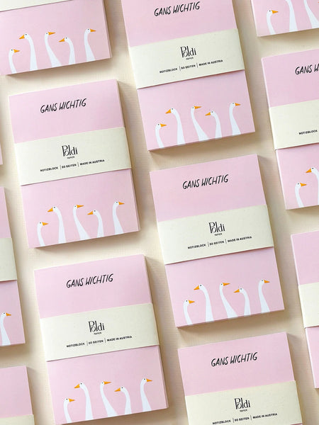 Notizblock, Gans wichtig DIN A6 rosa