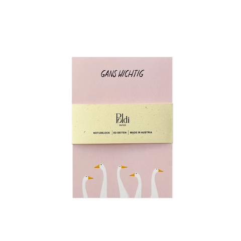 Notizblock, Gans wichtig DIN A6 rosa