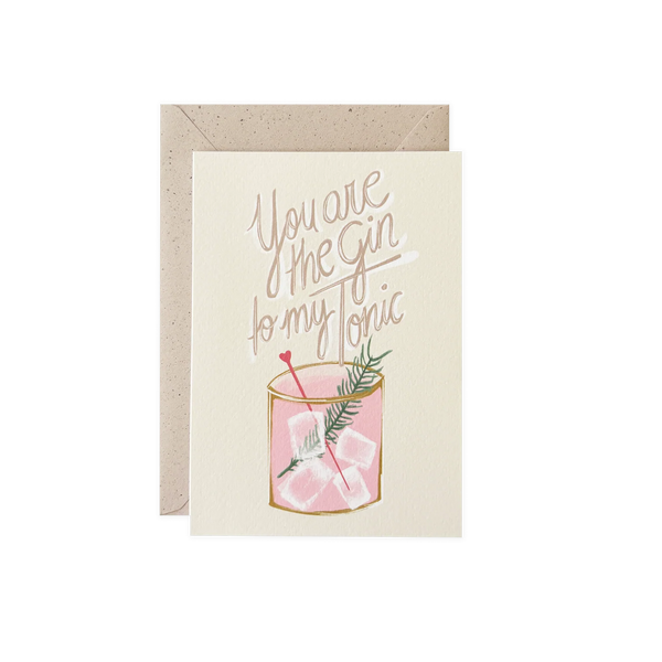 Grußkarte Gin Tonic mit Kuvert