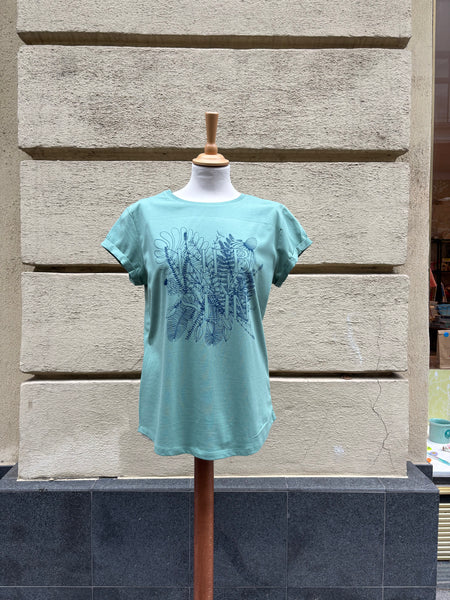 T-Shirt *Lieb sein* Sage Green + Blue