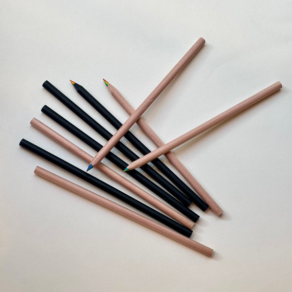 Regenbogen Buntstift - Holz natur oder schwarz