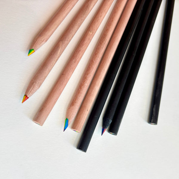 Regenbogen Buntstift - Holz natur oder schwarz