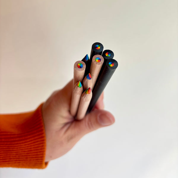 Regenbogen Buntstift - Holz natur oder schwarz