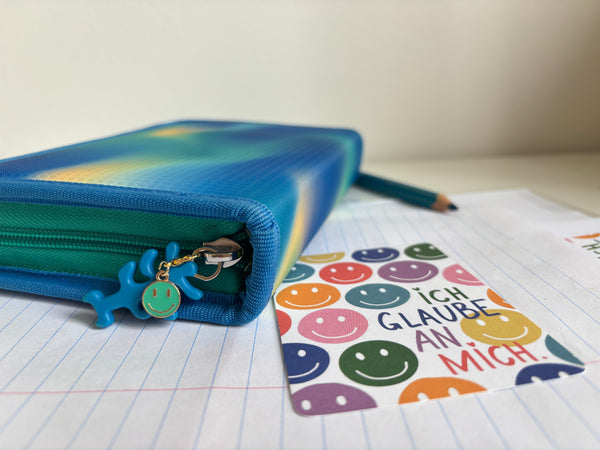 Ich glaube an mich 😃 Mutmach-Smiley Anhänger & Affirmationskarte pocket