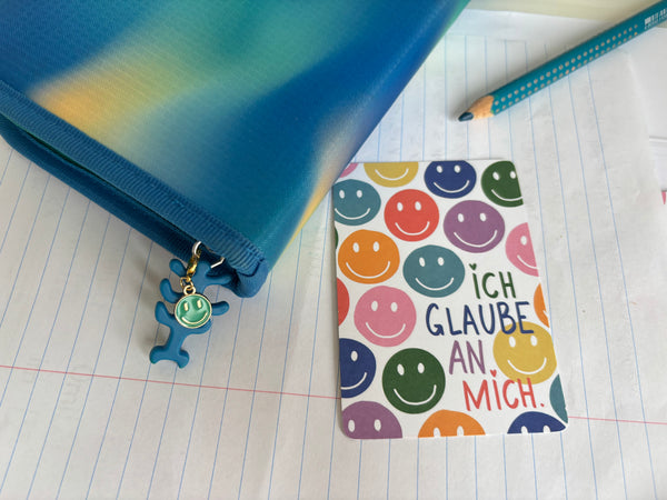 Ich glaube an mich 😃 Mutmach-Smiley Anhänger & Affirmationskarte pocket