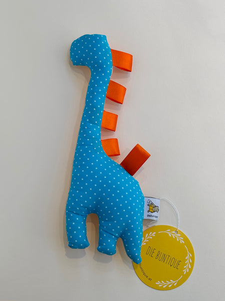 Dinosaurier Rassel blau + apricot