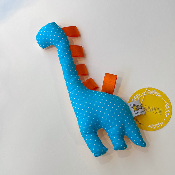 Dinosaurier Rassel blau + apricot