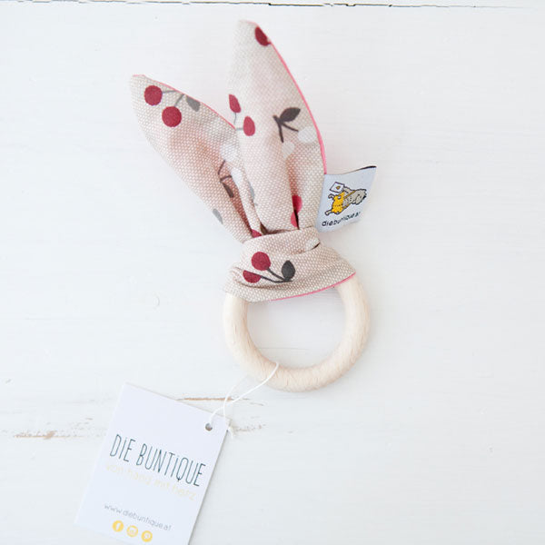 Beißring Hase beige Kirschen