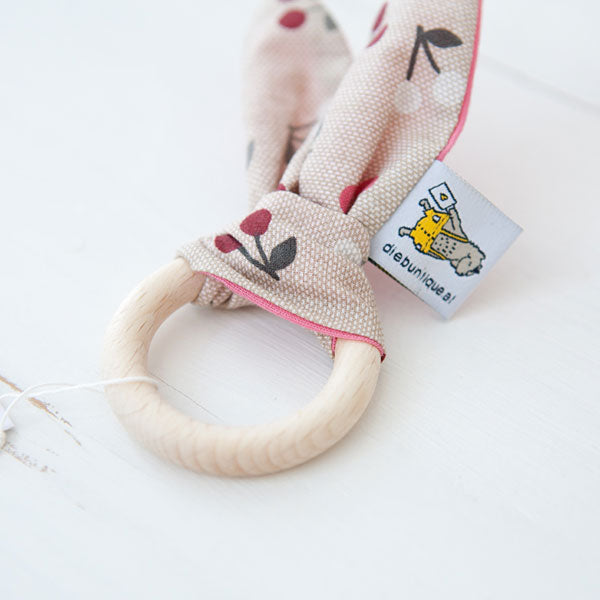 Beißring Hase beige Kirschen