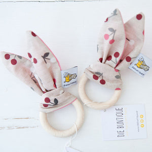 Beißring Hase beige Kirschen