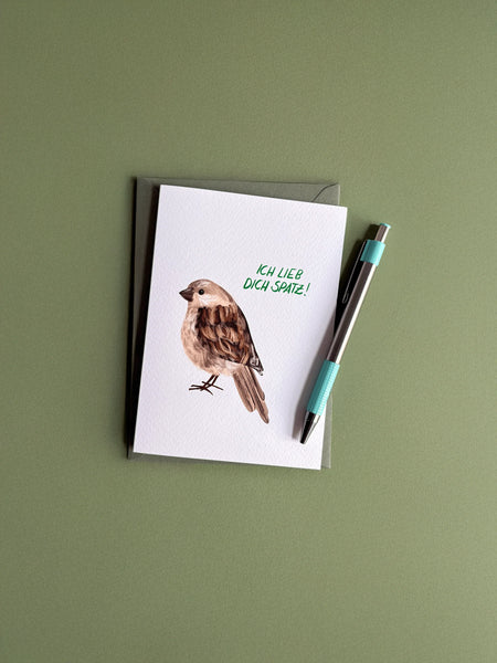 Grußkarte *Ich lieb dich Spatz*