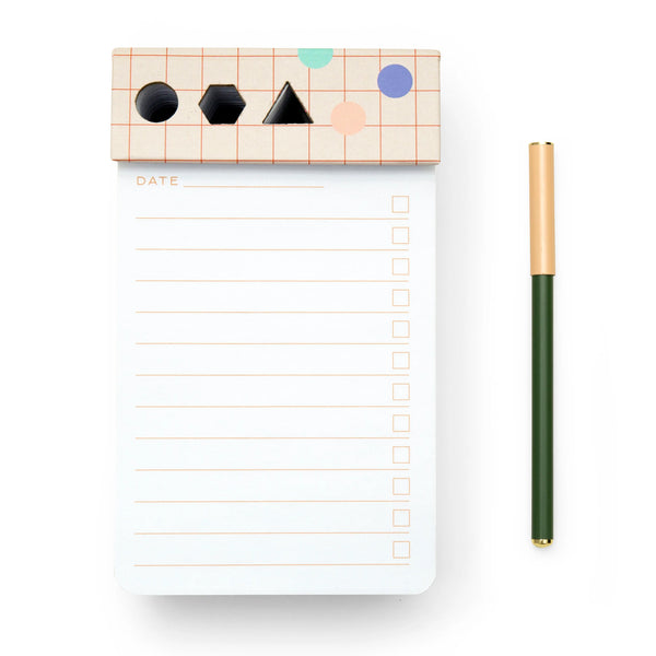 Schreibtisch Notizblock mit Stiftehalter und Stift | Desk Jotter Pad & Pen