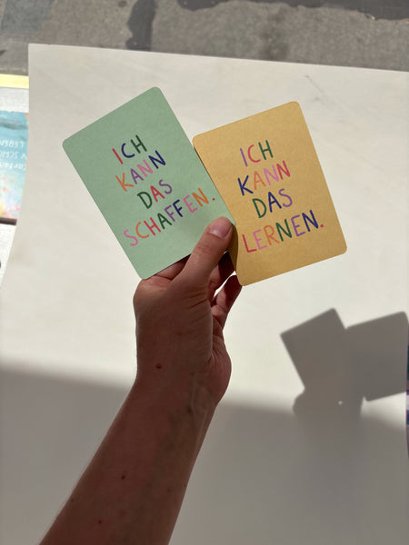 Ich kann das schaffen / lernen - zweiseitige Motivationskarte pocket
