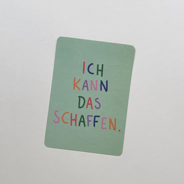Ich kann das schaffen / lernen - zweiseitige Motivationskarte pocket