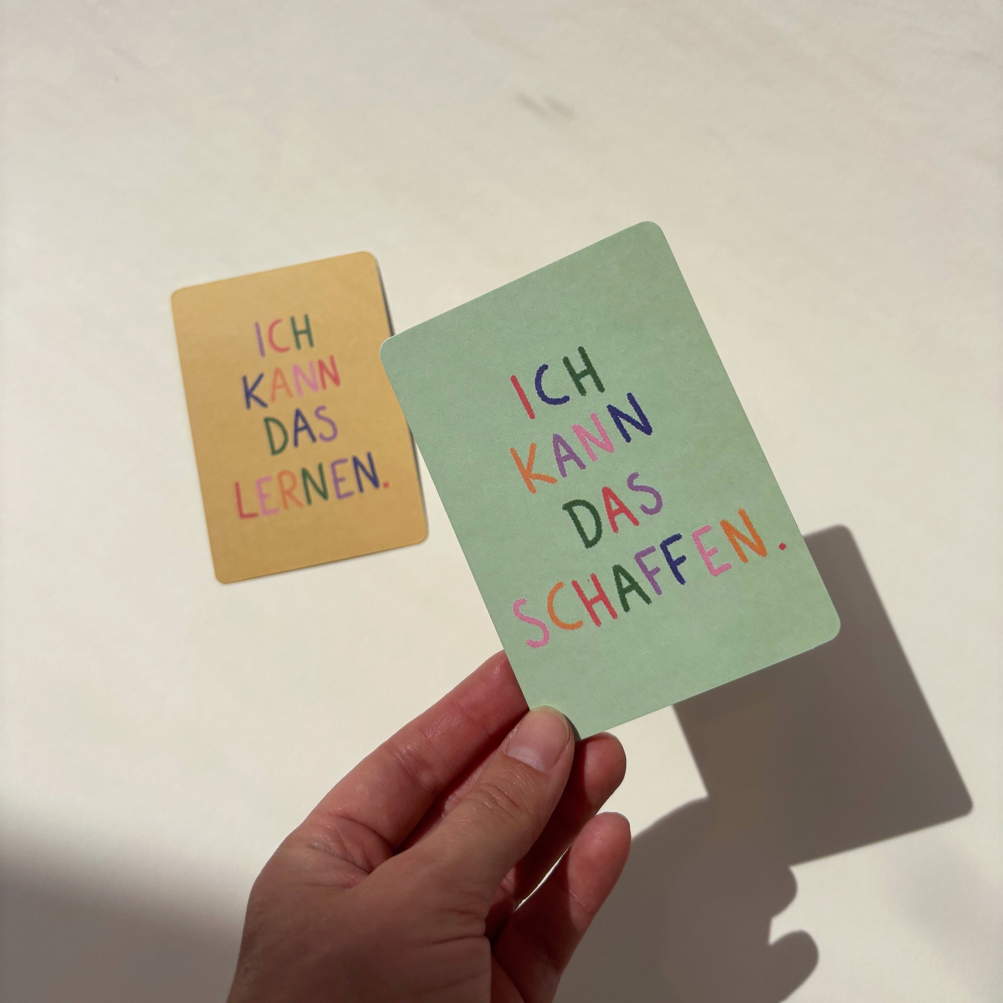 Ich kann das schaffen / lernen - zweiseitige Motivationskarte pocket
