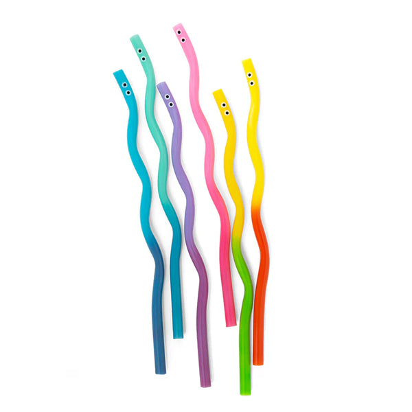 WigglyWorm ColorChanging Straws | Kidoki Wiederverwendbarer Strohhalm