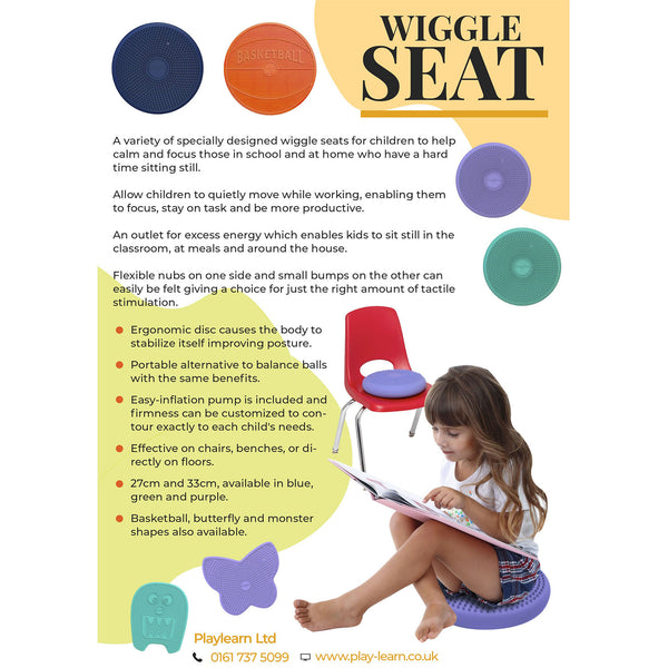 Wiggle Seat Big Sensory Cushion Blue 33cm | Sitzkissen