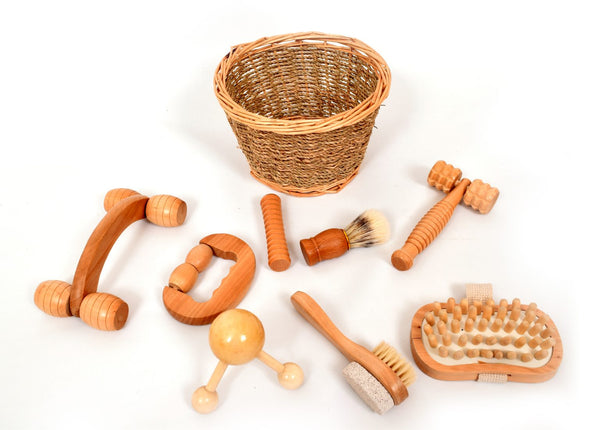 Massage Korb Holz | Massage Kit