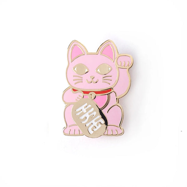 Anstecknadel Maneki Neko | rosa Pin Glückskatze