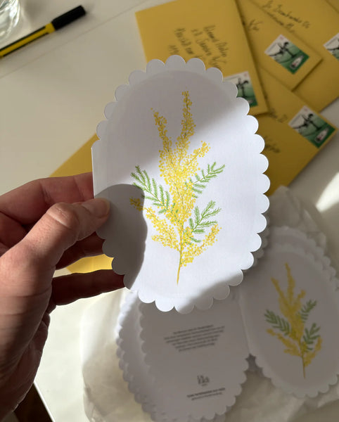 Grußkarte Mimose mit Kuvert