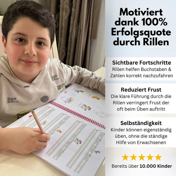 Spurrillen Schreiblern-Heft „Buchstaben“ für Linkshänder:innen | Schreibpilot