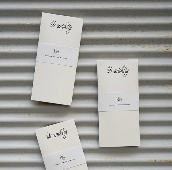 Notizblock magnetisch, "Ur Wichtig" DIN lang