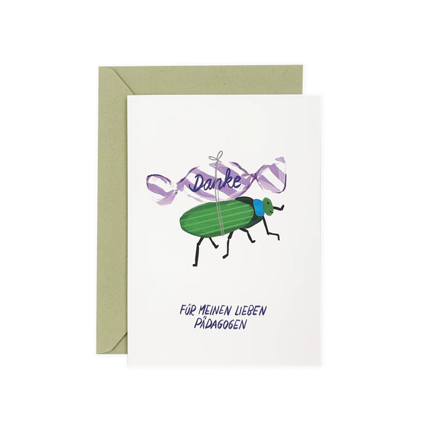 Grußkarte Für meinen Pädagogen - Käfer