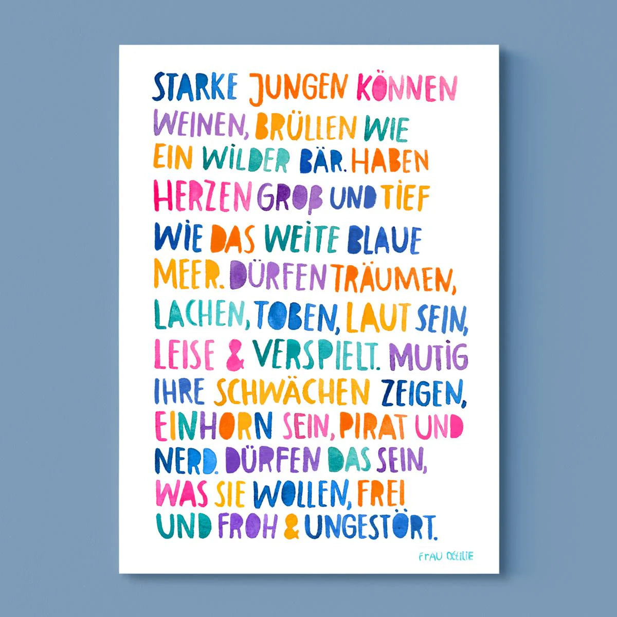 Print A4 *Starke Jungen* Frau Ottilie