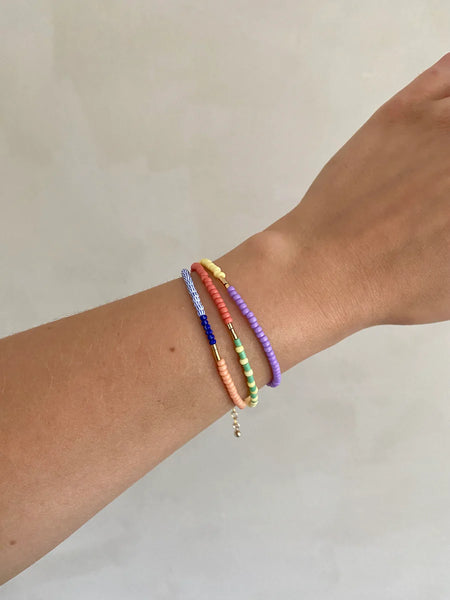 Armband LENTE - chai latte - green apple - dusty rose | SAN SAN