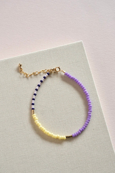 Armband LENTE - lilac - lemon - navy dashed | SAN SAN