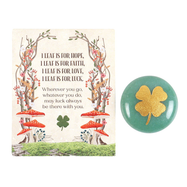 Glücksstein LUCKY CLOVER Handschmeichler Glücksklee