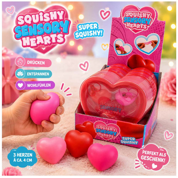 Squishy Sensory Heart | Quetsch-Herz 3er Set in Box