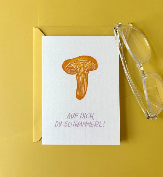 Grußkarte Schwammerl mit Kuvert
