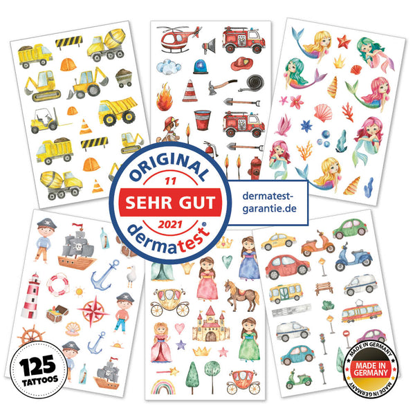 Temporary Tattoos - HAPPY TATTS Mix (125 Stück)