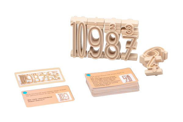 Aufgabenkärtchen für Stapelzahlen