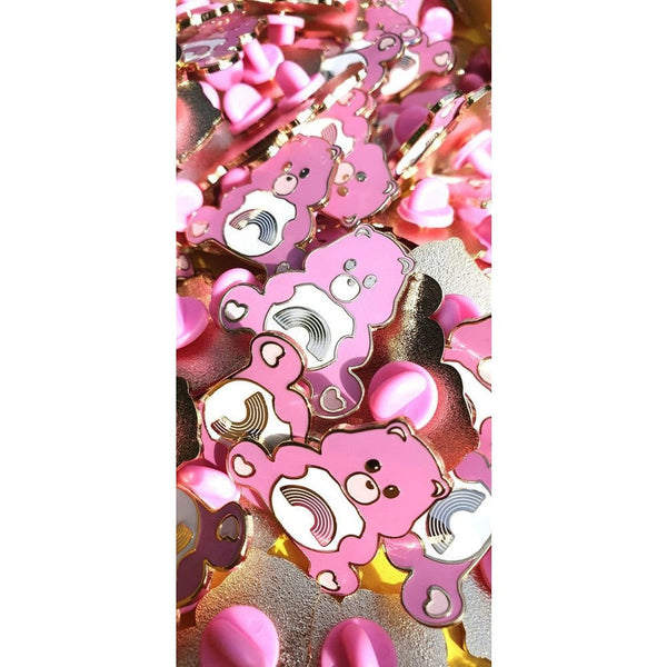 Anstecknadel Care Bear | Glücksbärchi rosa Regenbogen Pin