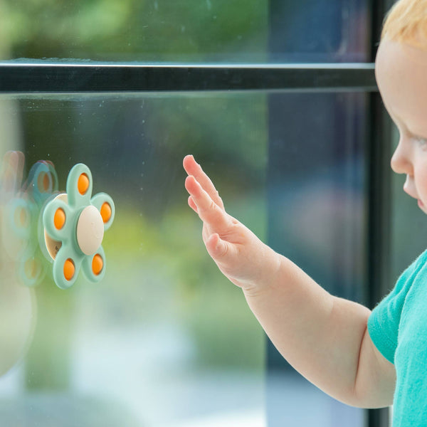 SiliSoft® Flower Spinner | Drehspielzeug mit Saugnapf
