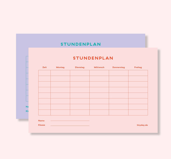 Stundenplan A5 2-seitig flieder / rosa