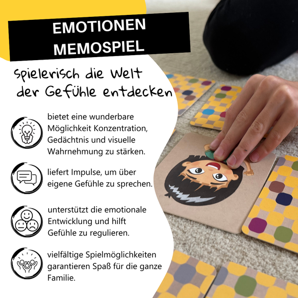Emotionen-Memospiel (3-7 Jahre) | 30 gefühlvolle Karten