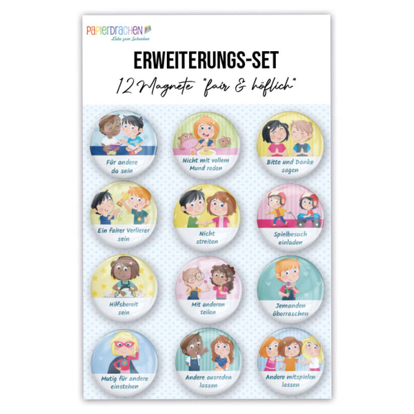 Motivations-Magnet Erweiterungs-Set "Fair & höflich"