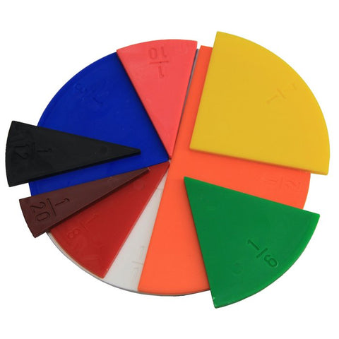 Bruchrechenteile rund (22 Stück) | Bruchrechnen Mathe lernen Schule RE-Plastic®