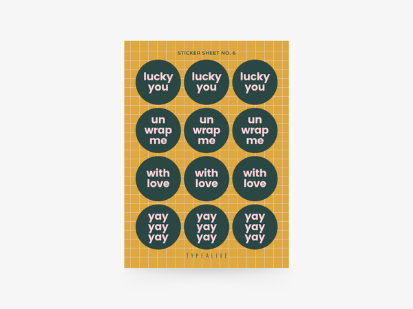 Stickerbogen No. 6 | Aufkleber für Geschenke