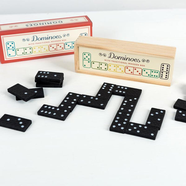 Domino in Holzschatulle