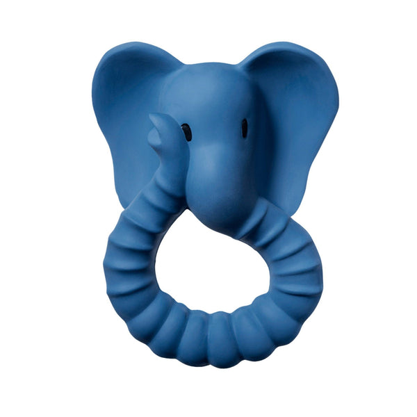Beißring aus Naturkautschuk Elefant – Blau