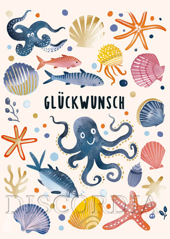 Grußkarte *Glückwunsch* Muscheln